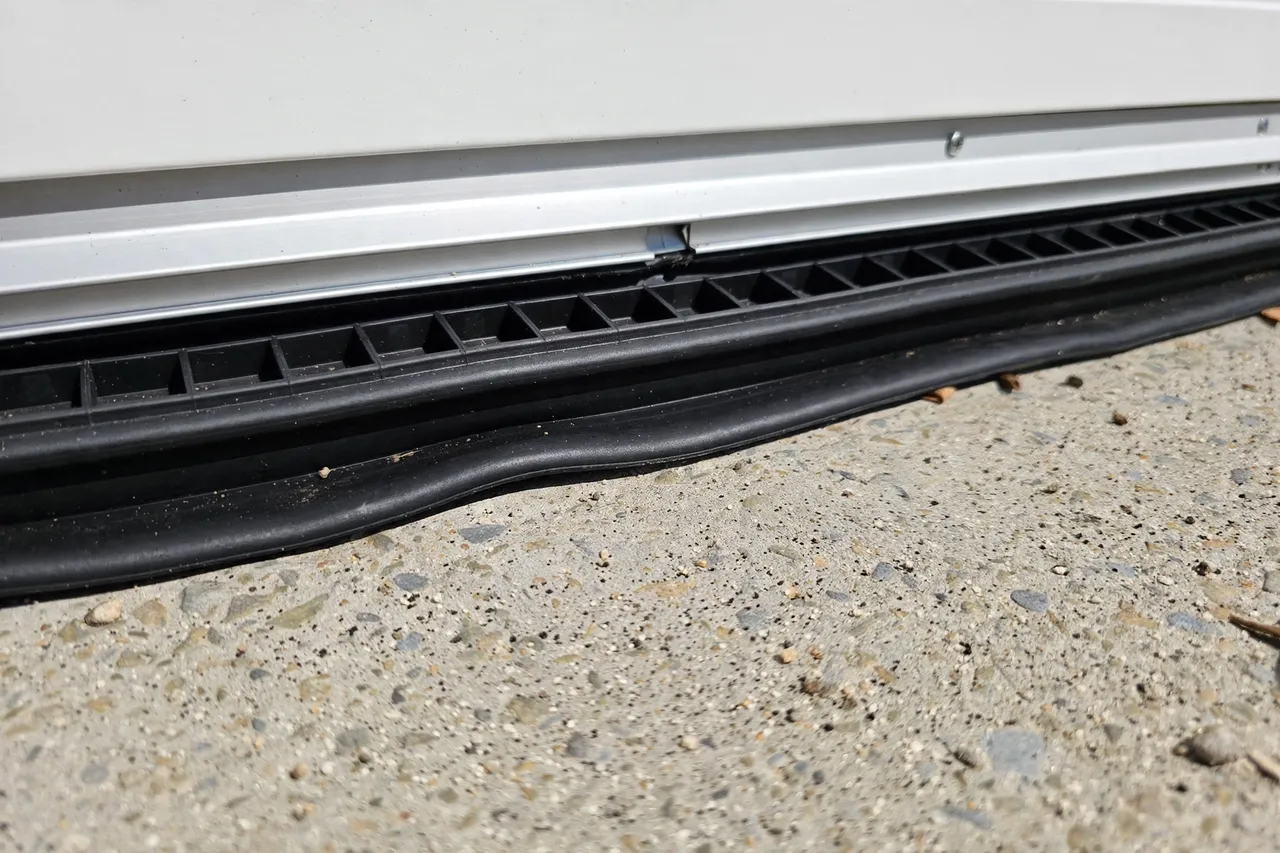 New rubber seal along the bottom of a garage door in Provo, Utah